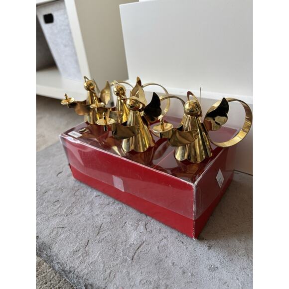 Vintage Brass Napkin Ring Angel Christmas Delicate Made In HongKong Victorian - Picture 6 of 10